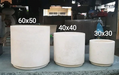 Pot Silinder Terrazzo Glossy 30cmx30cm