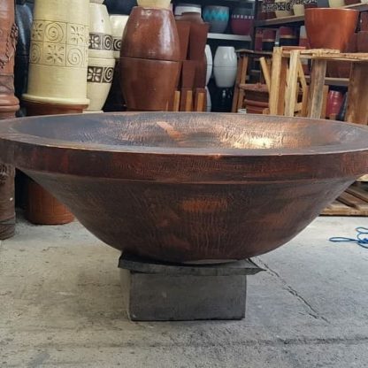 Pot Teratai Motif Tembaga D120