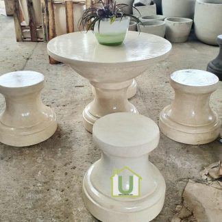 Meja Taman Bahan Teraso Glossy