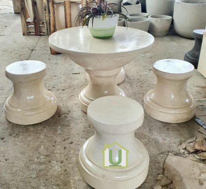 Meja Taman Bahan Teraso Glossy